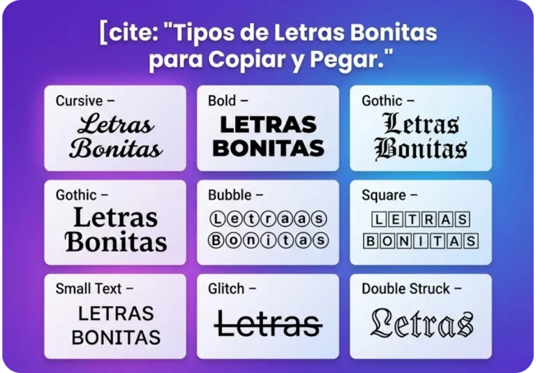 Tipos de letras bonitas